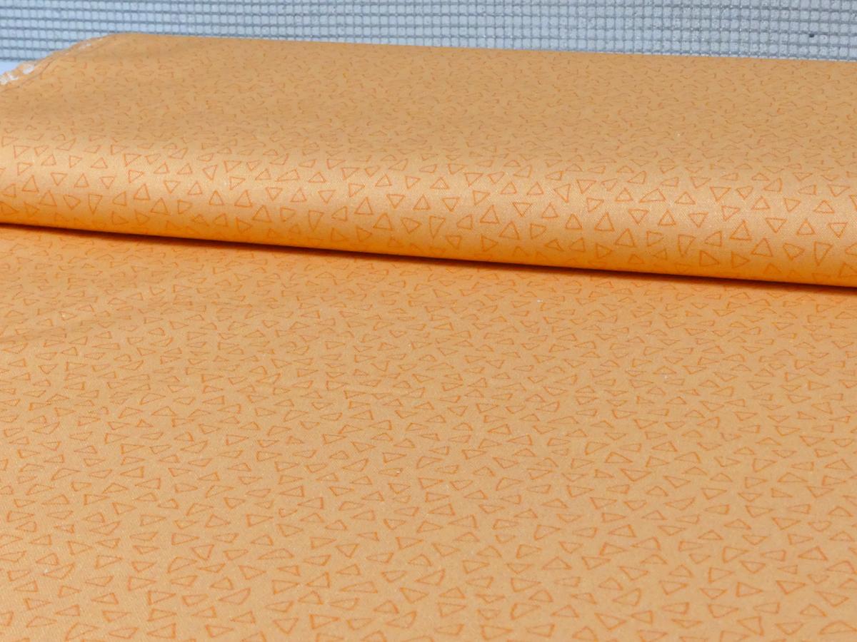 Falscher Uni Ton in Ton Dreiecke apricot orange Patchworkstoff Benartex Frogtastic